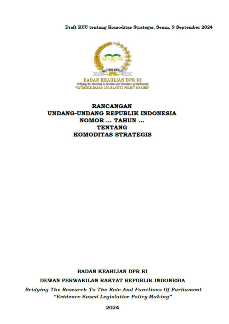RUU Tentang Komoditas Strategis JPG