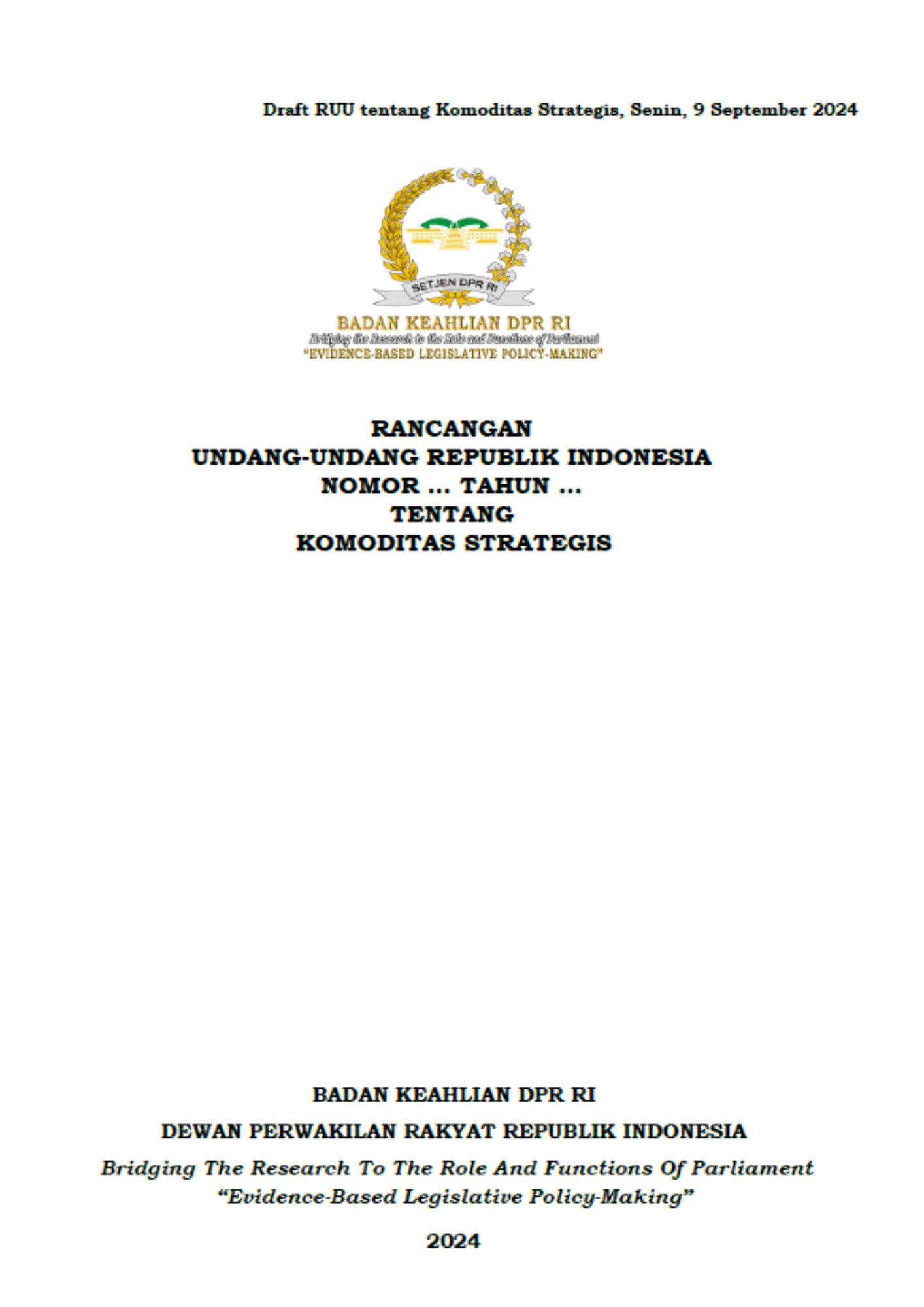 RUU Tentang Komoditas Strategis JPG